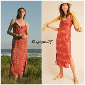 NWT, Anthropologie, Elyse Polka Dot Slip Dress